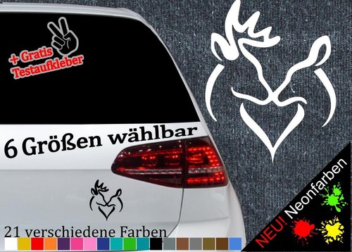 Hirsch reh aufkleber herz wald - hirsch,