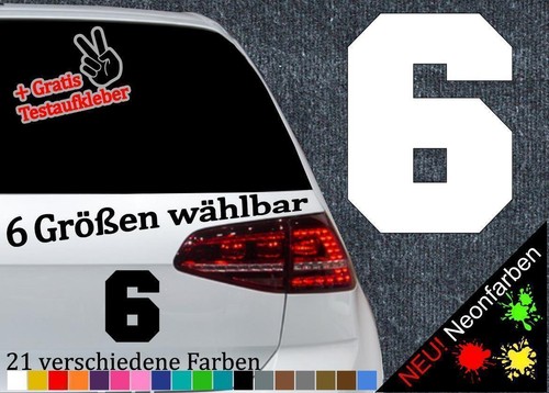 Trikot zahlenaufkleber sechs - trikot, 6