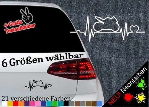 Motorradaufkleber herzschlag - motorradaufkleber,