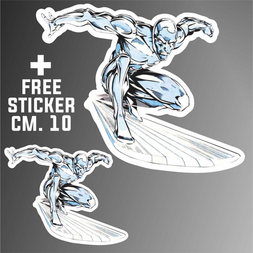 Silver surfer sticker - silver,