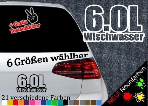 Wischwasser aufkleber 6 - 6,0l,